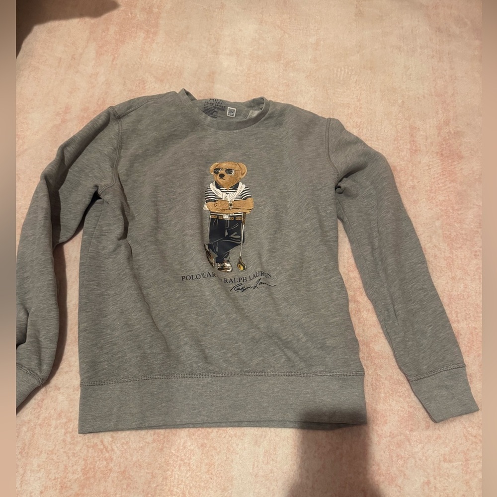 Gray Polo Ralph Lauren Bear Sweatshirt